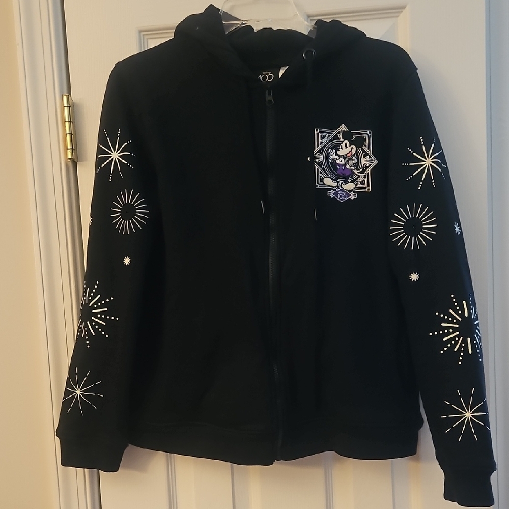 Disney 100th Celebration Black Jacket with White and Purple Accents